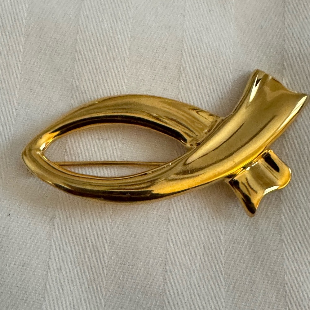 Gold Fish-Shaped Brooch